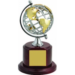 Metal Globe on Rosewood Base Executive Awards