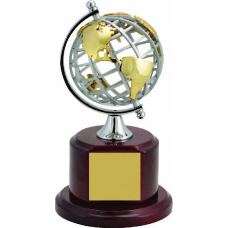 Metal Globe on Rosewood Base Executive Awards